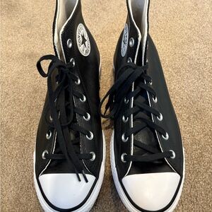Converse Leather Black High-Top Sneakers